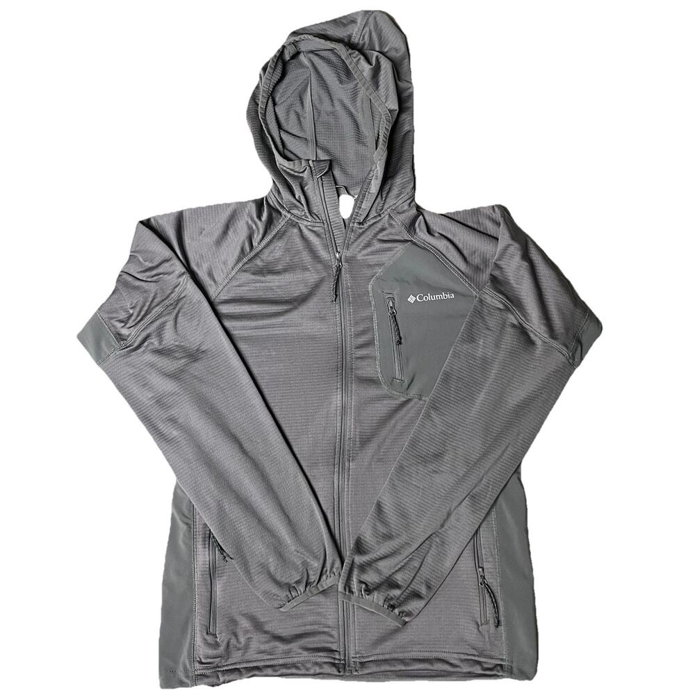 Columbia Hoodie Mens Small Gray Triple Canyon Fleece Full Zip Jacket